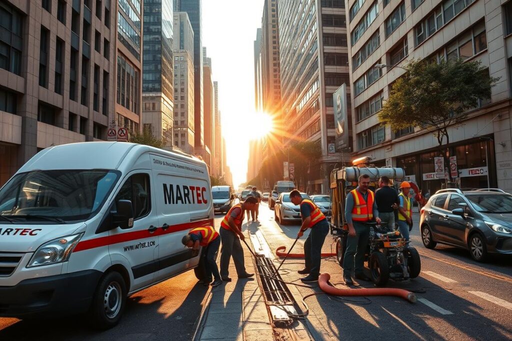 Desentupimento no centro de São Paulo